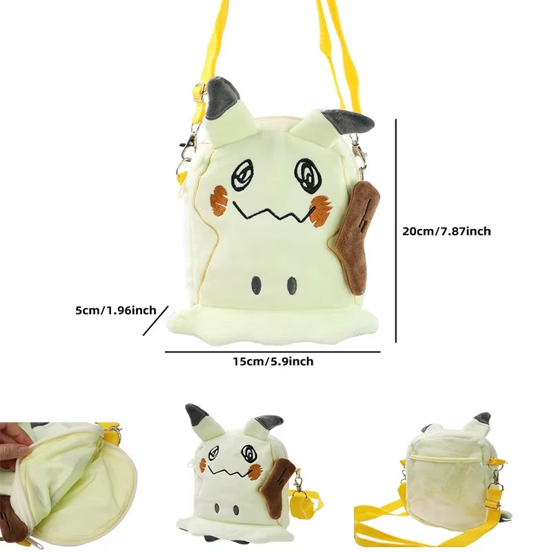 Gengar Mimikyu Snorlax Rowlet Lucario Charmander Plush Backpack Pokemon Anime Shoulder Bag Doll Toys