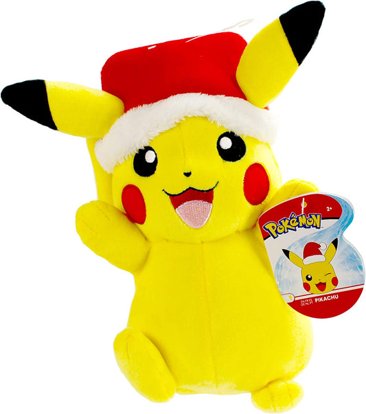 Pokemon Pikachu Holiday Seasonal Plush, 8-Inch Pokemon Plush Toy, Includes Santa Hat Accessory - Super Soft Plush, Authentic Details - Perfect for Playing, Displaying & Gifting - Gotta Catch ‘Em All