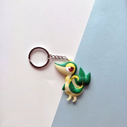 PVC Anime Pokemon Keychain Cartoon Double Side Pocket Monsters Key Ring Pikachu Figure Key Chain Cute Trinket Key Holder Gift