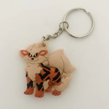 PVC Anime Pokemon Keychain Cartoon Double Side Pocket Monsters Key Ring Pikachu Figure Key Chain Cute Trinket Key Holder Gift