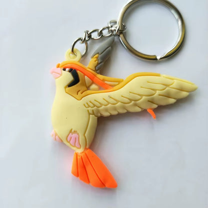 PVC Anime Pokemon Keychain Cartoon Double Side Pocket Monsters Key Ring Pikachu Figure Key Chain Cute Trinket Key Holder Gift