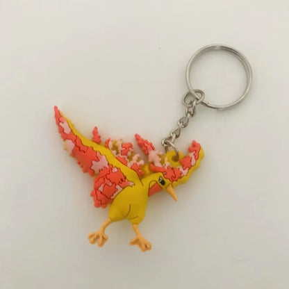 PVC Anime Pokemon Keychain Cartoon Double Side Pocket Monsters Key Ring Pikachu Figure Key Chain Cute Trinket Key Holder Gift