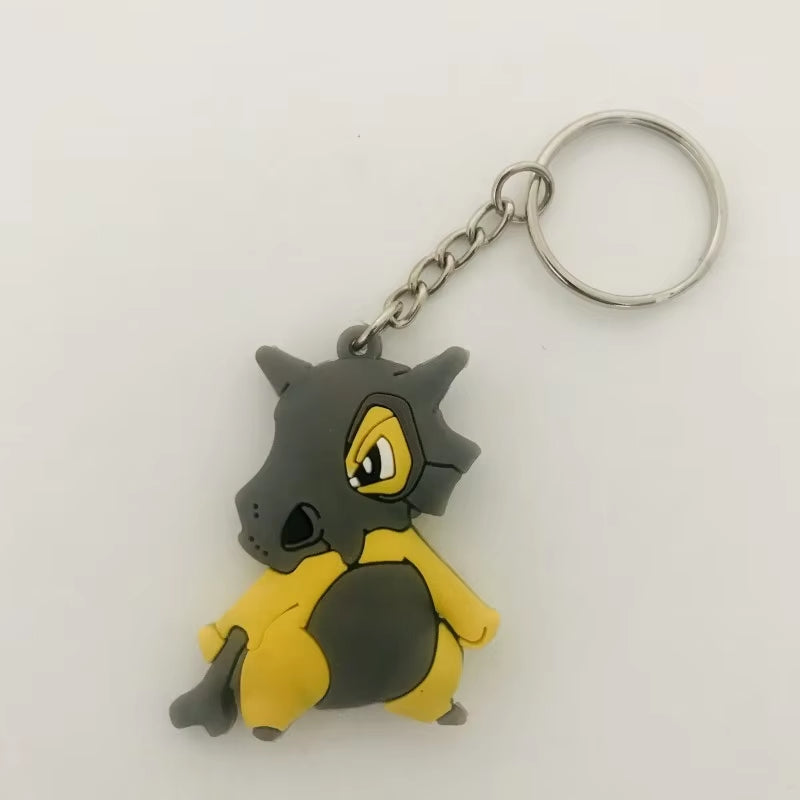 PVC Anime Pokemon Keychain Cartoon Double Side Pocket Monsters Key Ring Pikachu Figure Key Chain Cute Trinket Key Holder Gift