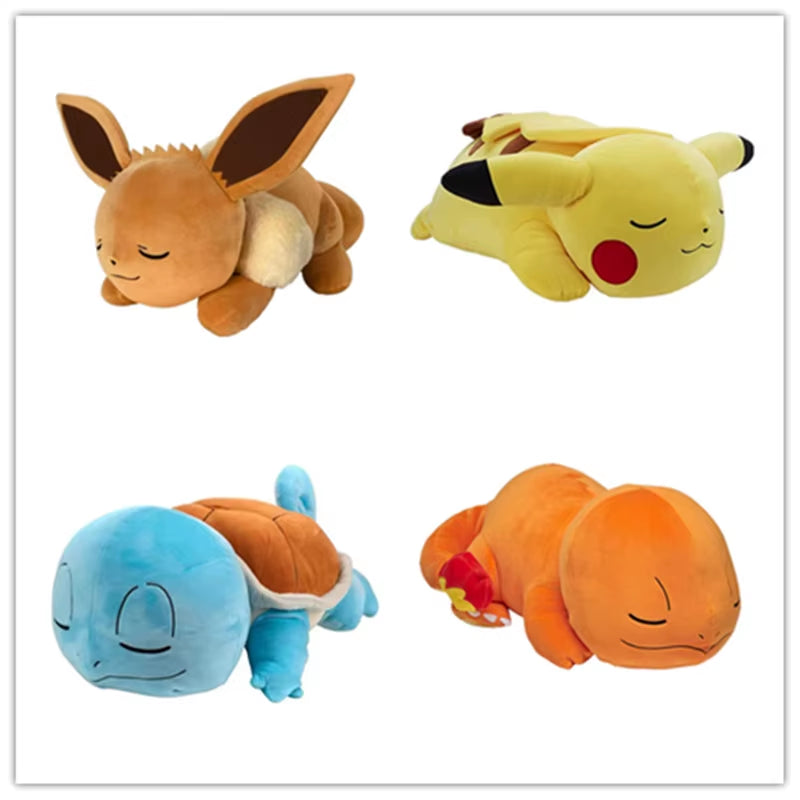Pokemon Peluche Pikachu Charmander Squirtle Eevee Sleep Giant Stuffed Animals Games Fnaf Soft Plush Toy Big Size Gifts for Kids