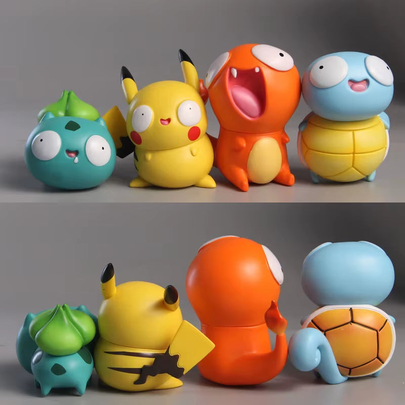 Pokemon Fool Stupid Pikachu Bulbasaur Charmander Squirtle Cute Figure Collection Model Toys