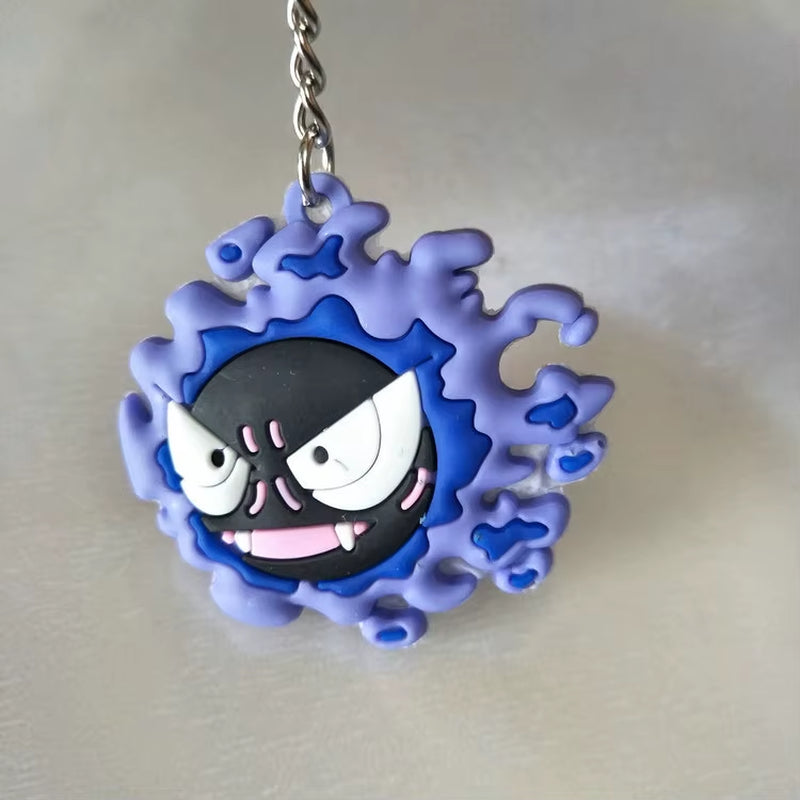 PVC Anime Pokemon Keychain Cartoon Double Side Pocket Monsters Key Ring Pikachu Figure Key Chain Cute Trinket Key Holder Gift