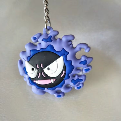 PVC Anime Pokemon Keychain Cartoon Double Side Pocket Monsters Key Ring Pikachu Figure Key Chain Cute Trinket Key Holder Gift