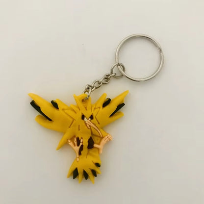 PVC Anime Pokemon Keychain Cartoon Double Side Pocket Monsters Key Ring Pikachu Figure Key Chain Cute Trinket Key Holder Gift