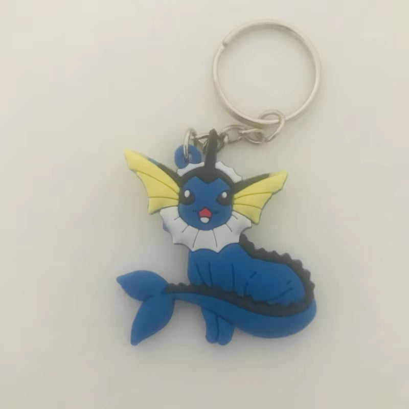 PVC Anime Pokemon Keychain Cartoon Double Side Pocket Monsters Key Ring Pikachu Figure Key Chain Cute Trinket Key Holder Gift