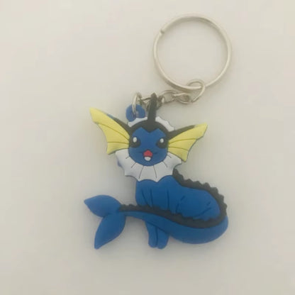 PVC Anime Pokemon Keychain Cartoon Double Side Pocket Monsters Key Ring Pikachu Figure Key Chain Cute Trinket Key Holder Gift