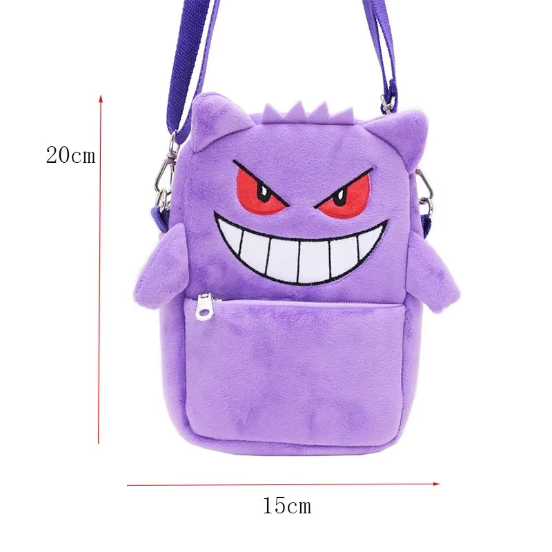 Gengar Mimikyu Snorlax Rowlet Lucario Charmander Plush Backpack Pokemon Anime Shoulder Bag Doll Toys