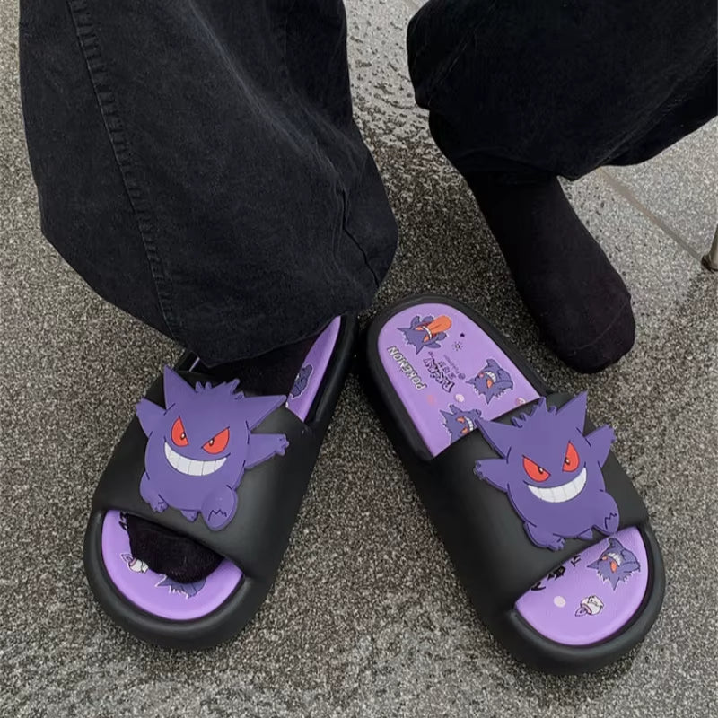 Pokemon Gengar New Anime Peripheral Slippers for Men Women Trendy Cool Internet Infrared anti Slip Eva Couple Slipper Gifts