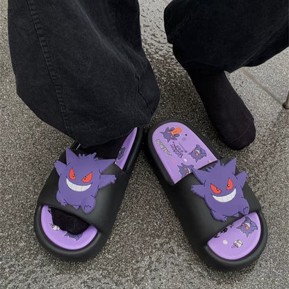Pokemon Gengar New Anime Peripheral Slippers for Men Women Trendy Cool Internet Infrared anti Slip Eva Couple Slipper Gifts