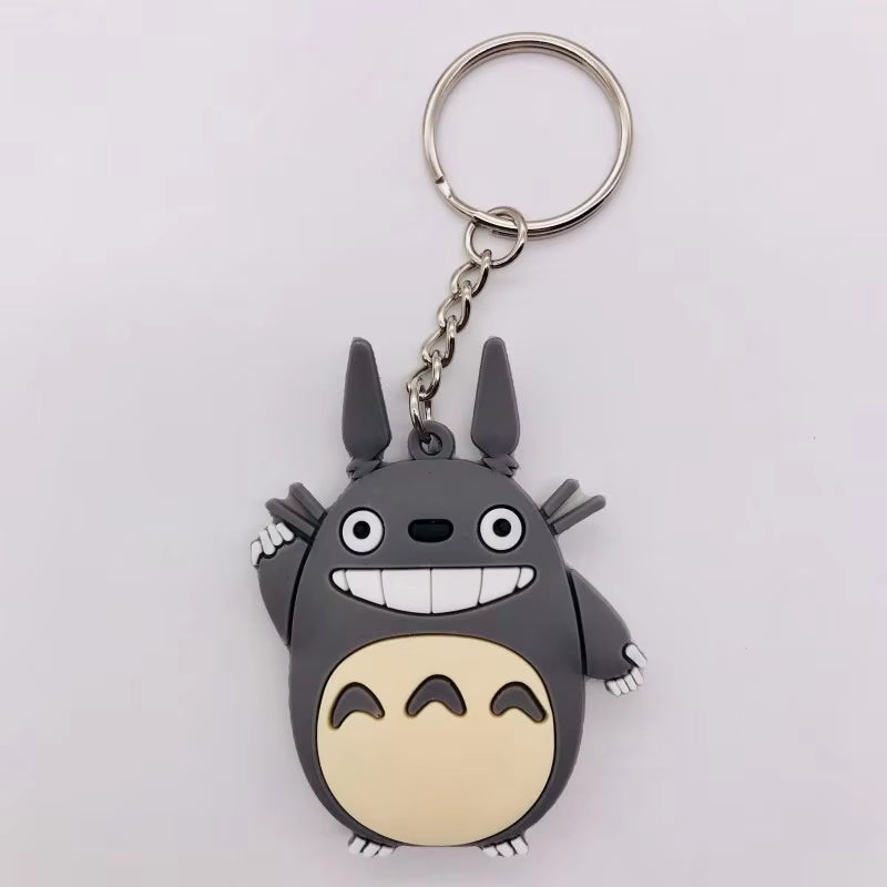 PVC Anime Pokemon Keychain Cartoon Double Side Pocket Monsters Key Ring Pikachu Figure Key Chain Cute Trinket Key Holder Gift