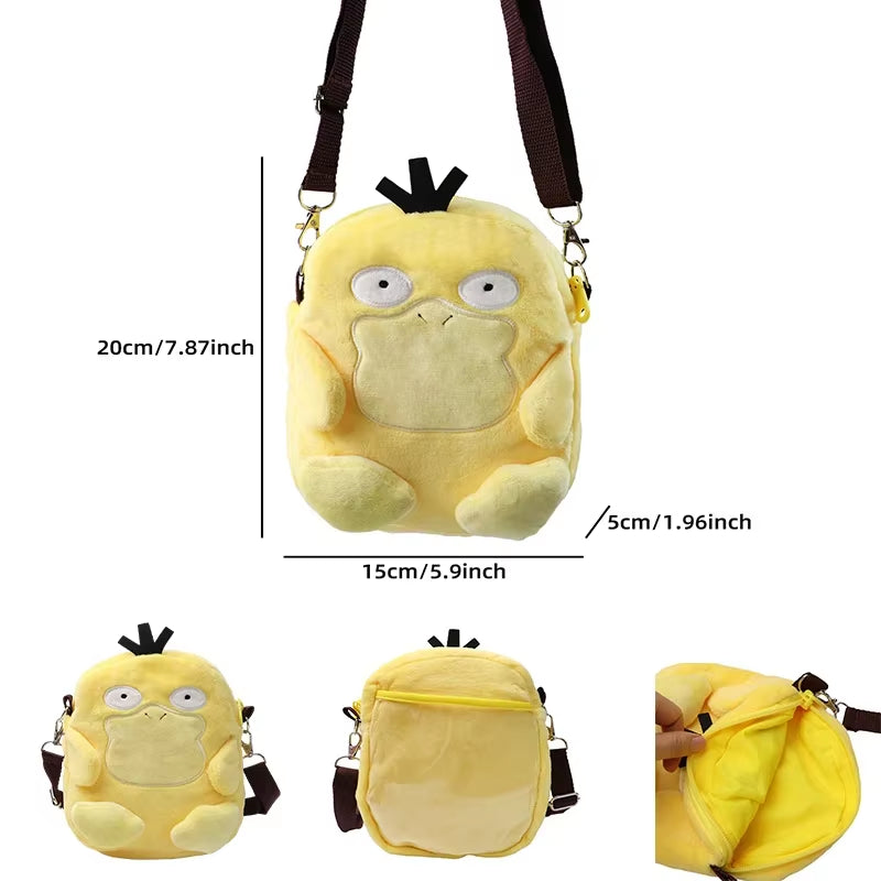 Gengar Mimikyu Snorlax Rowlet Lucario Charmander Plush Backpack Pokemon Anime Shoulder Bag Doll Toys